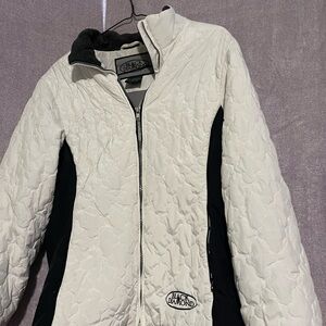 Black Diamond Ski & Snow Jacket White and Black Quilted Design